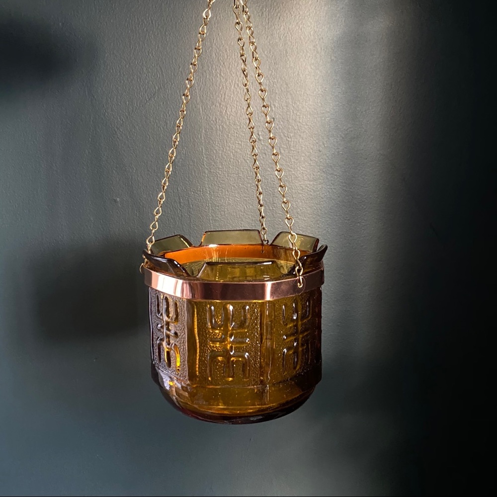 Vintage Princess House Amber Plant Hanger